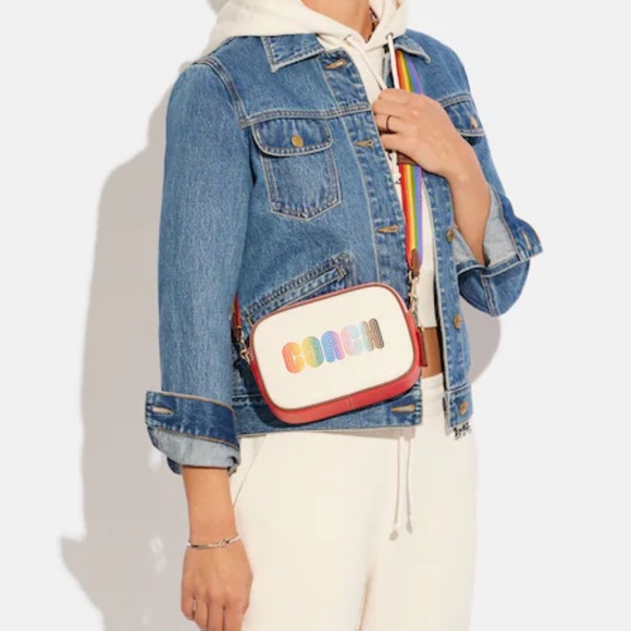 Coach Mini Jamie Camera Bag With Rainbow Coach Crossbody Bag pride - Picture 5 of 12